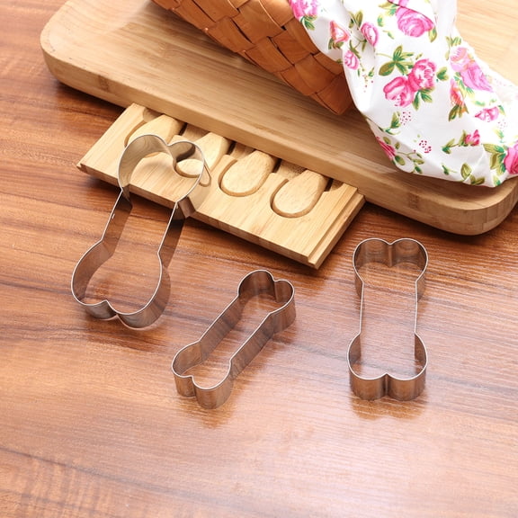 TEHAUX  3 Pcs Shapes Biscuit Mold Different Sizes of Dog Bone Cookie Cutters