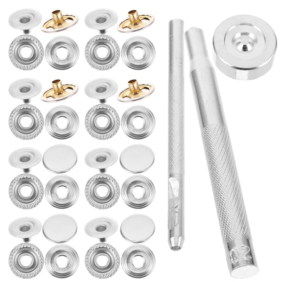 TEHAUX 3 Tools Metal Button Fasteners for Clothes Decoration Round Buckle Christmas Day Decorations