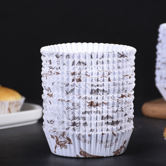TEHAUX Baking Cups Adorable Windmill Pattern Grease-Proof Paper Assorted Colors 300Pcs