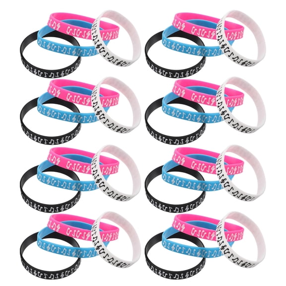 TEHAUX Adjustable Music Note Wristbands Assorted Colors Ideal for Festivals and Special Occasions 32Pcs