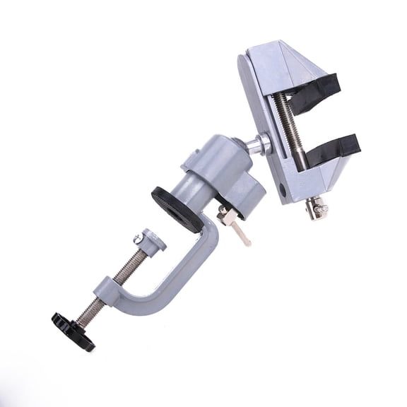 TEHAUX Bench Vises with 360 Degree Rotating Silver Aluminium Alloy 1Pcs