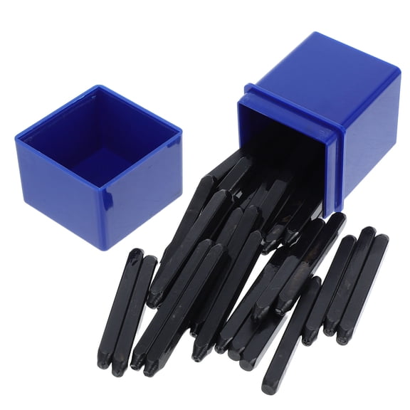 TEHAUX 36Pcs Number Stamp Kit Carbon Steel Metal Punch Tools for Crafting and Marking Black