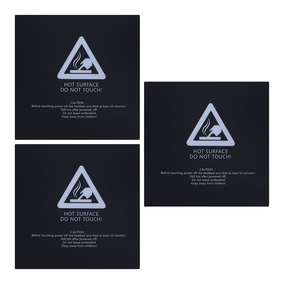 TEHAUX 3Pcs Black Printer Plate Build Surface for Heatbed Compatible with ABS Pla Hips Petg Tpe Nylon Pc