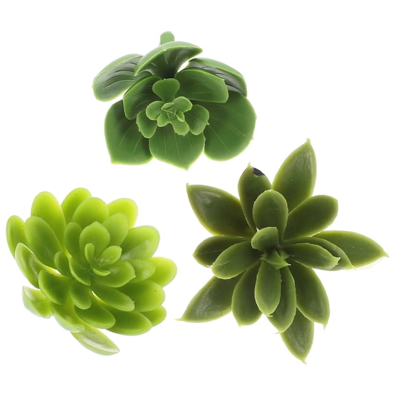 TEHAUX 3PCS Simulated Succulent Sticks Decor Lifelike Decor Artificial Succulent Decor Vivid Succulent Decor Indoor Potted Landscape Ornament for Home Office (Green)