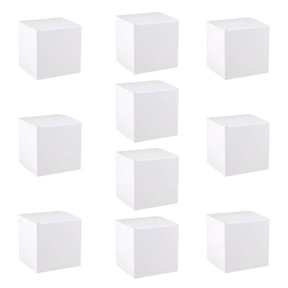 TEHAUX 10pcs Compact White Paper Boxes for Birthday Craft Enthusiasts