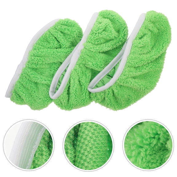 TEHAUX 3-Pack Coral Fleece Mop Replacement Pads, Soft Absorbent & Fast Drying Cleaning Pads for Home Floor Care