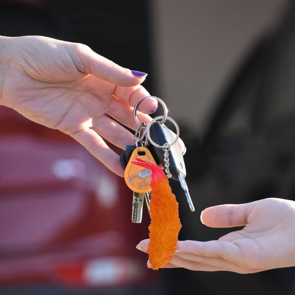 TEHAUX 3-Pack Fried Shrimp Keychains in Assorted Colors, Cute Key Holder Accessories for Bags, Keys, and