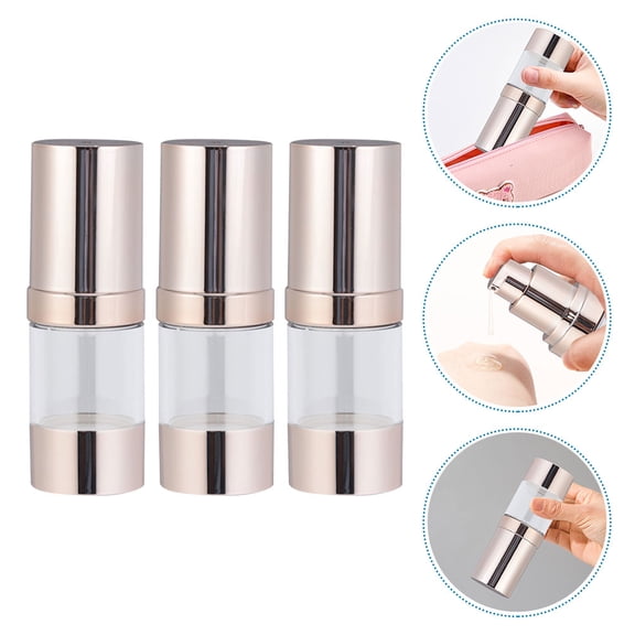 TEHAUX Travel Bottles Set of 3, Reusable Vacuum Sealed Plastic Containers for Toiletries, Cosmetics, and Personal Care