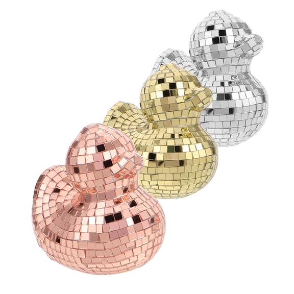 TEHAUX 3Pcs Assorted Color Mirror Disco Animal Figurines for Tabletop Decoration