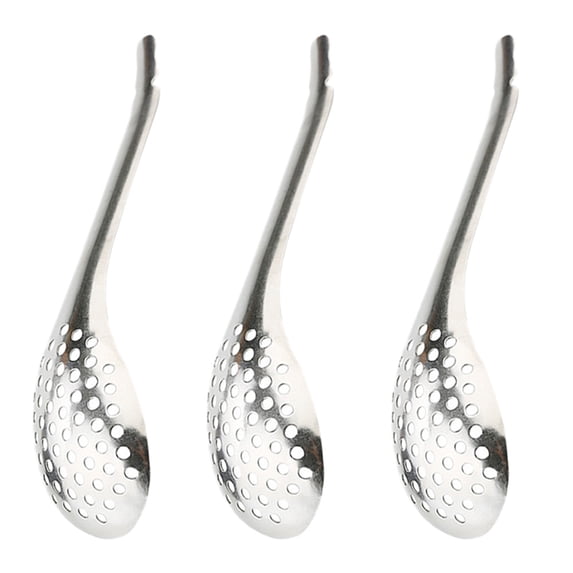 TEHAUX Caviar Spoons Silver 3Pcs 6.68X1.57X0.20In