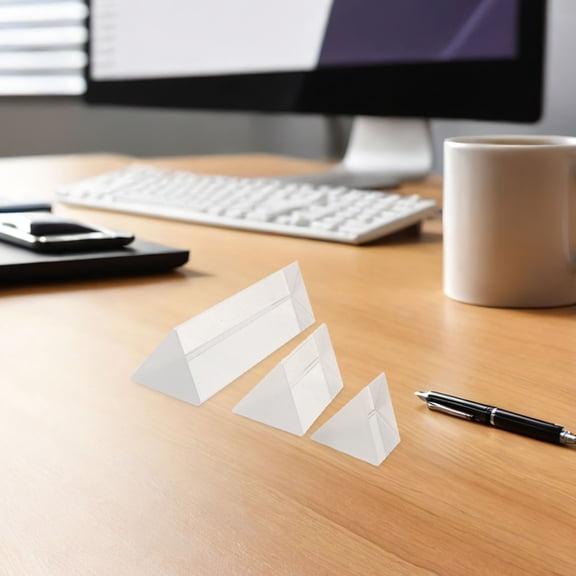 TEHAUX 3Pcs Right Angle Isosceles Glass Prisms for Optical Experiments and Photography with Clear Crystal Material