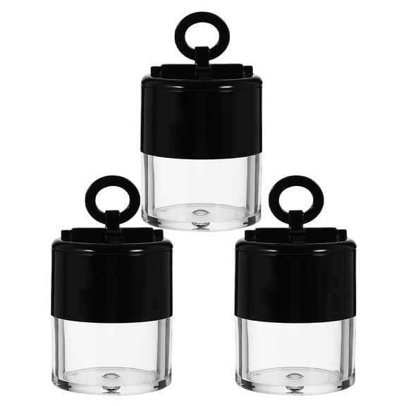 TEHAUX 3Pcs Black Cushion Foundation Powder Box with Puff Designed for Portable Use