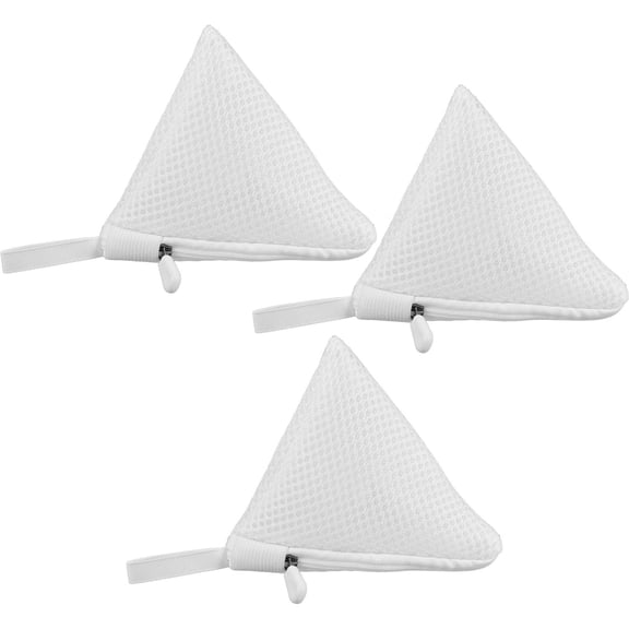 TEHAUX Laundry Bag White Mesh Polyester for Lingerie and Hosiery 3Pcs