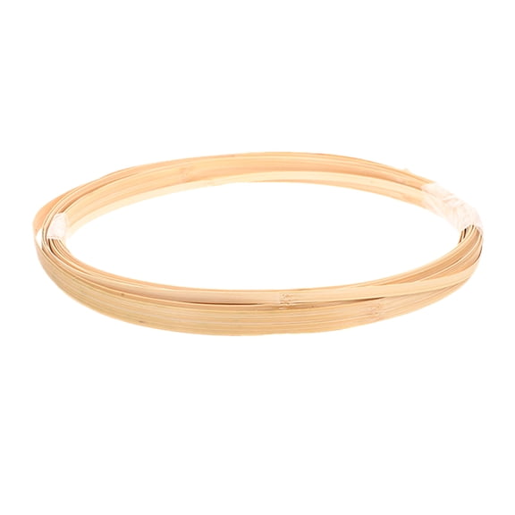 TEHAUX 3pcs Handmade Flat Reeds Coil Strips Light Brown for Craft Projects Weaving Supplies