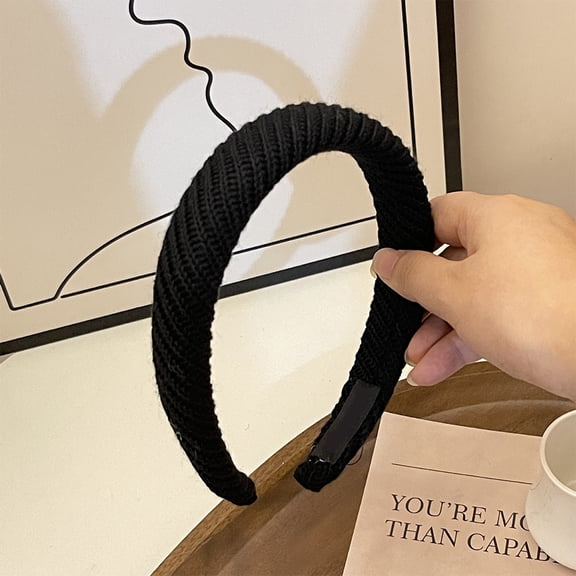 TEHAUX 3Pcs Assorted Color Womens Wool Hair Accessories Soft Fabric Headbands for Hair Styling