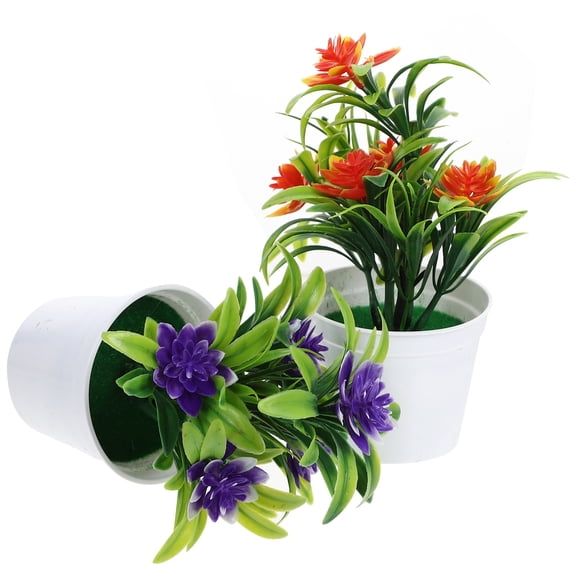 TEHAUX  4 Pcs Cute Simulated Small Bonsai Potted Plant Figurines