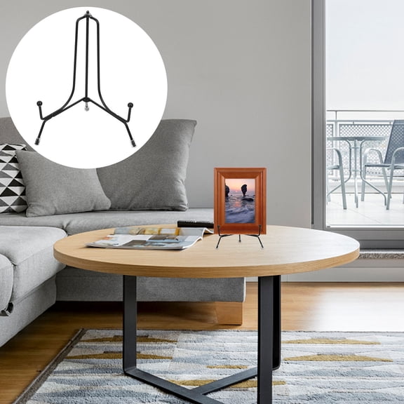 TEHAUX 4 Pcs Foldable Display Stand Wall Plate Holders for Displaying Photo Black