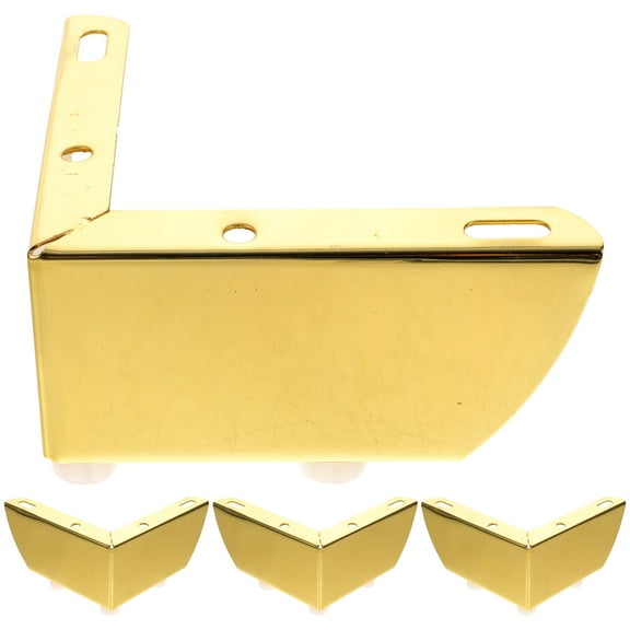 TEHAUX 4 Pcs Foot Angled Coffee Table Leg 15.5X11CM Golden