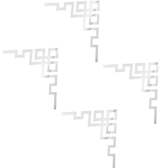 TEHAUX 4 Pcs Mirror Stickers Bathroom Decals Wall Mirrors Decorative Decoration