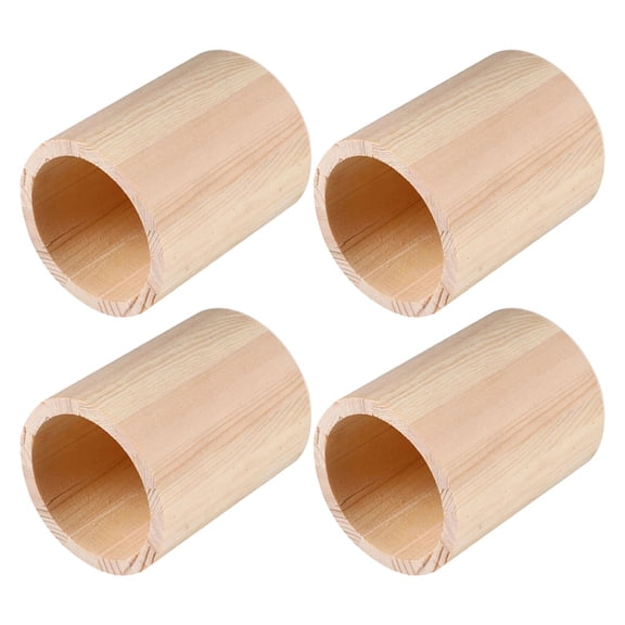 TEHAUX 4 Pcs Pencil Holder for Desk Wooden Surface Organiser Organizers Khaki