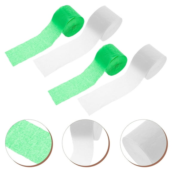 TEHAUX 4 Rolls Paper Streamers for Theme Parties Cream