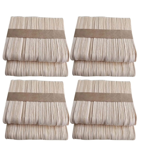 TEHAUX 400Pcs Craft Sticks Wood for Diy Materials Khaki Natural Wood Color