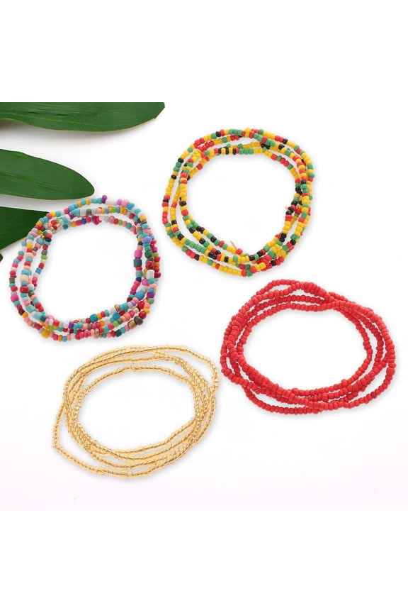Adjustable Waist Chain Glass Bead 4Pcs