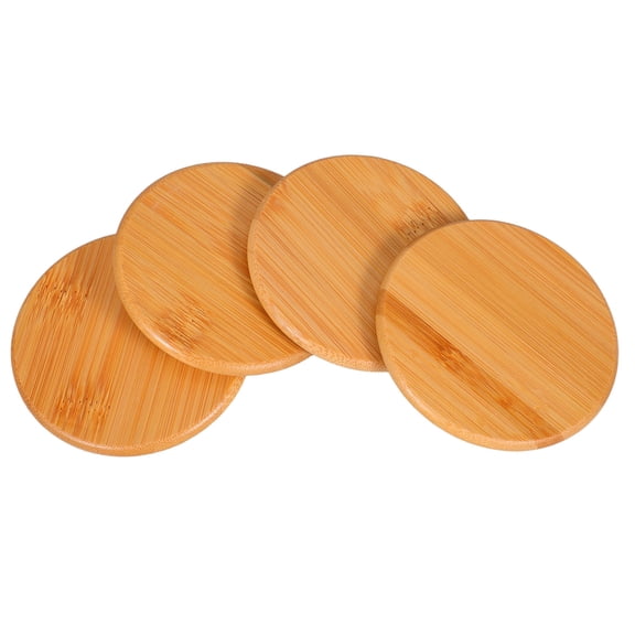 TEHAUX 4Pcs Bamboo Lids with Sealing Design for Tea Cups and Coffee Mugs