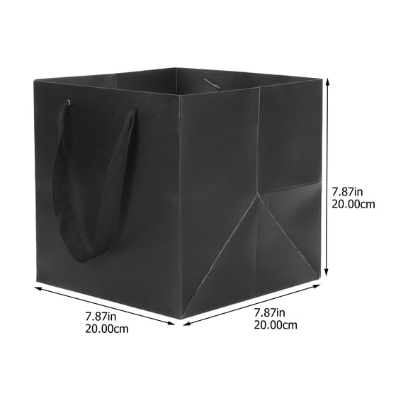 TEHAUX 4Pcs Black Square present Packing Bags for Cafe and Coffee Shop Paper Packing Bags