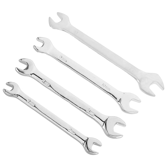 TEHAUX 4Pcs Double End Open Wrench Set Steel Versatile Spanner with Extended Reach for Auto Repair