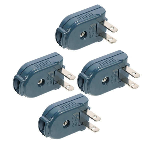 TEHAUX 4-Pack 90 Degree Rotating Prong Plug Replacement for Extension Cords and Easy to Install