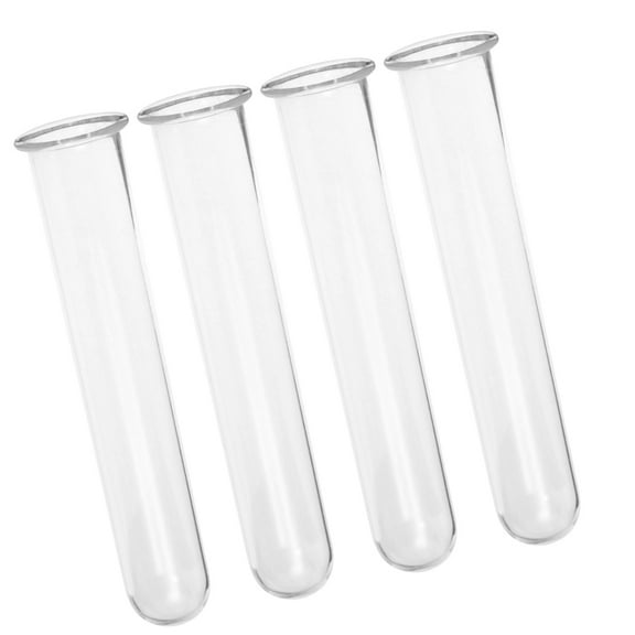 TEHAUX 4Pcs Hydroponic Flowers Glass Tube Transparent Propagation Tube Small Plant Terrarium Tube Plant Vase
