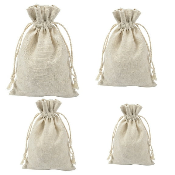 TEHAUX Empty Sachet Bags Sachet Bag Beige Fabric 4Pcs