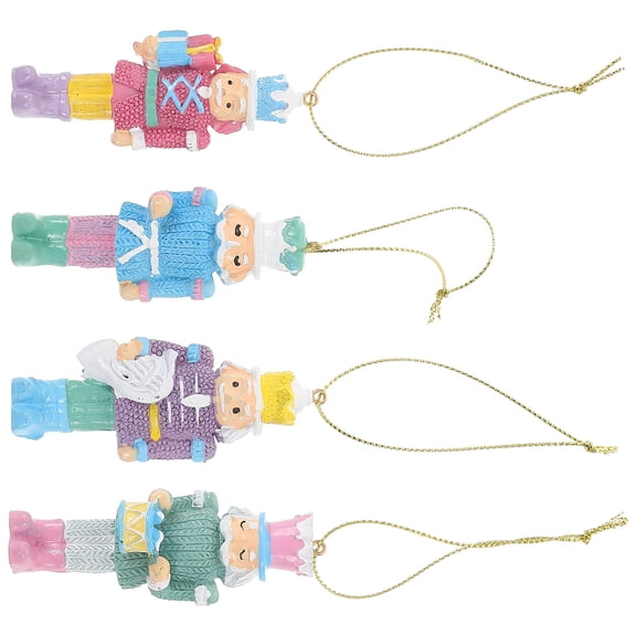 TEHAUX Christmas Resin Nutcracker Ornaments Assorted Color Tehaux 4Pcs