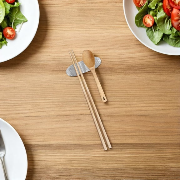 TEHAUX 4Pcs Hammered Stainless Steel Chopstick Holder Rest for Kitchen and Table Setting