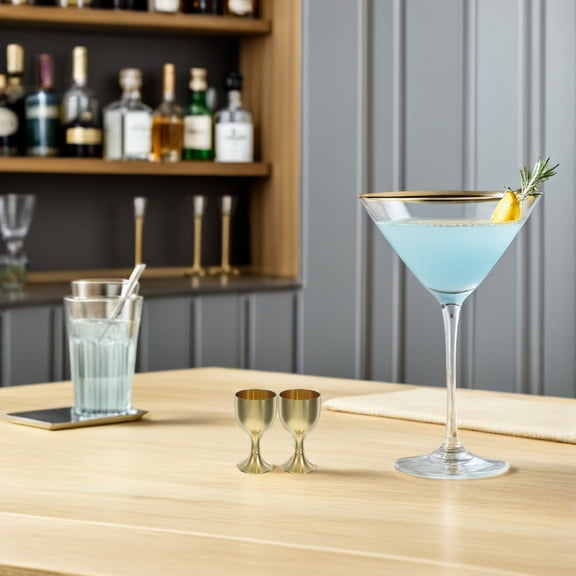 TEHAUX 4Pcs Vintage Style Copper Chalice Cups Golden Footed Goblets for Decorative Wine Accessory