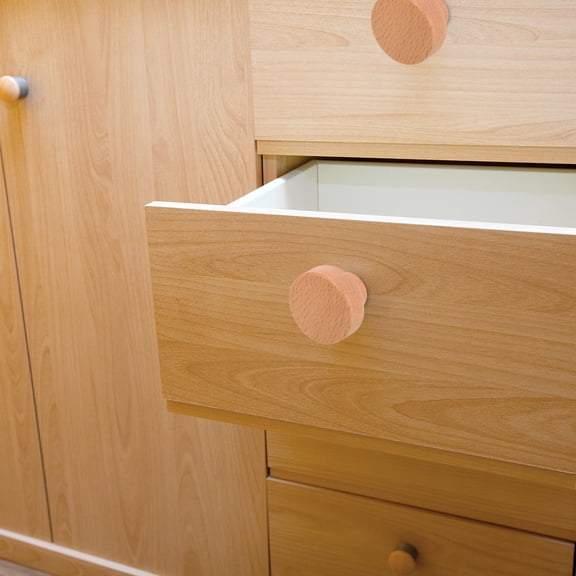 TEHAUX 4Pcs Farmhouse Wooden Cabinet Handles Wear Resistant Drawer Pulls Beige