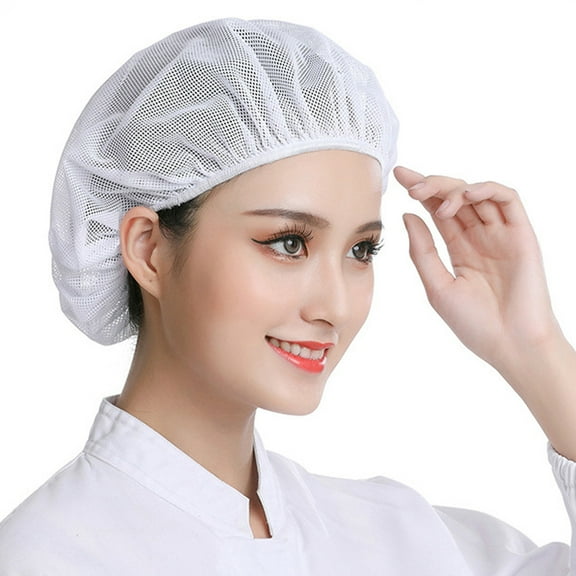 TEHAUX catering hairnet Hair Nets White Prevent Hair Tangling for Manufacturing Plants 4pcs