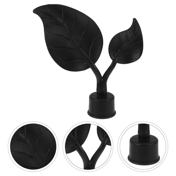 TEHAUX Curtain Rod End Caps Plastic Design for Window Decoration