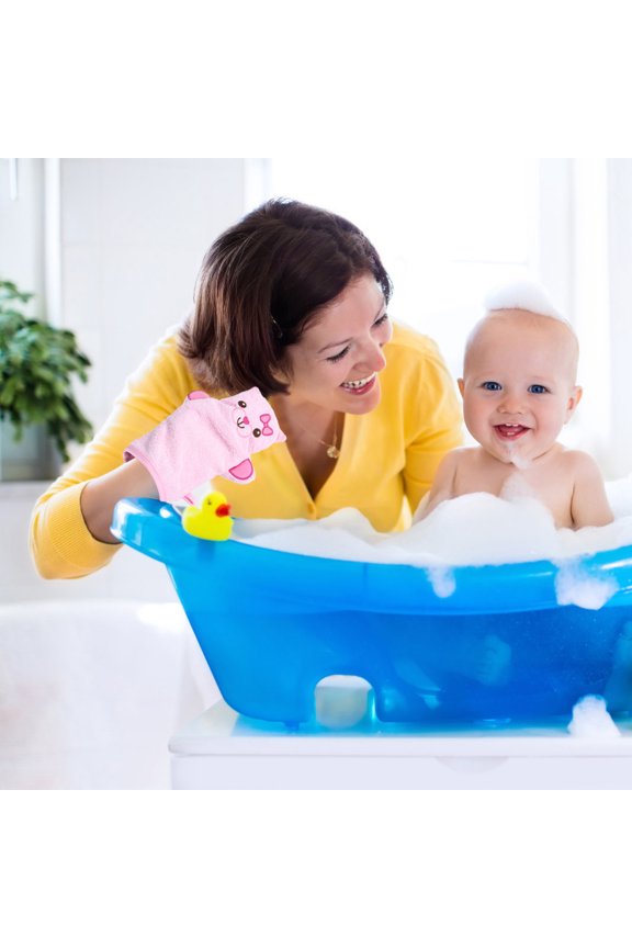 Cotton Wash Gloves 4 Pieces Soft Multi-Purpose Cleaning Gloves for Household Use