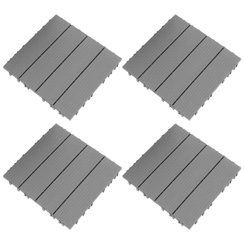 TEHAUX 4pcs Imitation Wood Interlocking Decking Floor Interlocking Deck ...