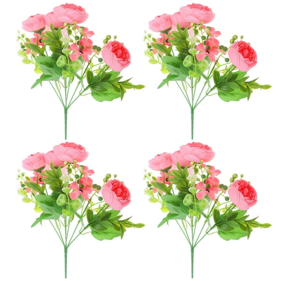TEHAUX 4pcs Peony Bouquet Decors Artificial Peony Bouquet Cloth Photography Props Home Decoration