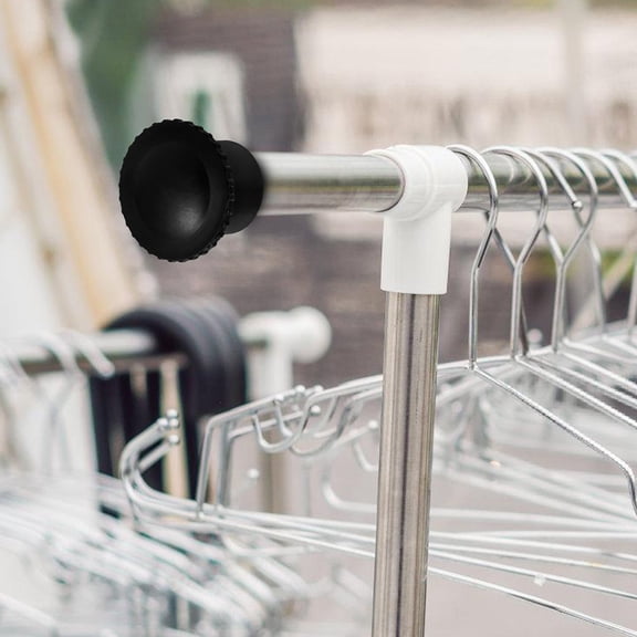 TEHAUX 4Pcs Universal Black Plastic End Caps for Clothes Drying Racks with Easy Installation and Secure Fit