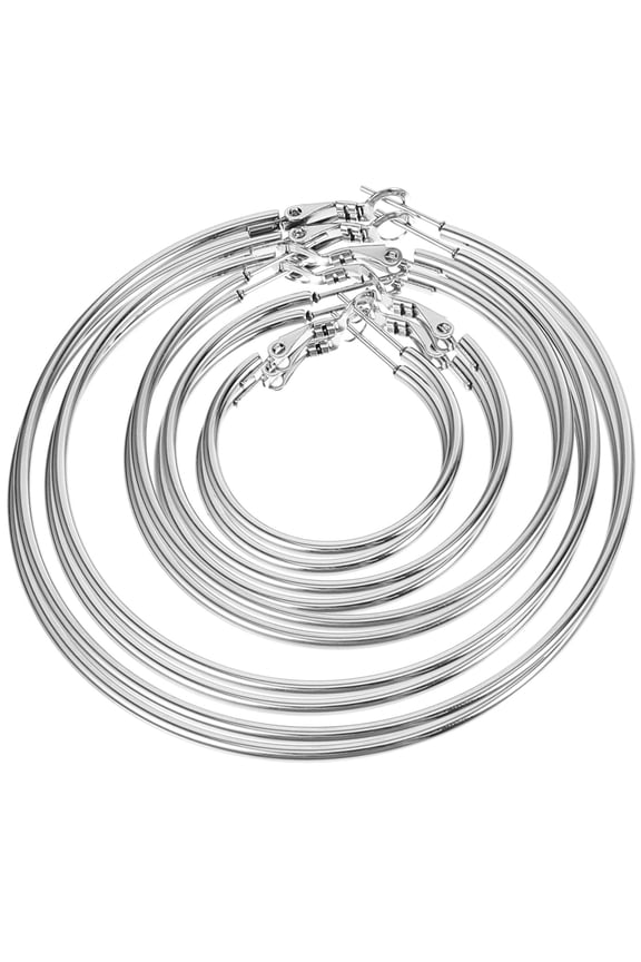 Women's Hoop Earrings Set, 5 Pairs Round Lightweight Fashion Jewelry Accessories