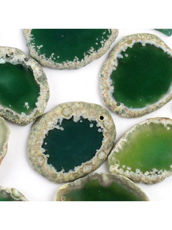 Green Stone Pendant Accessories, Perfect for Necklace and Bracelet, 5Pcs