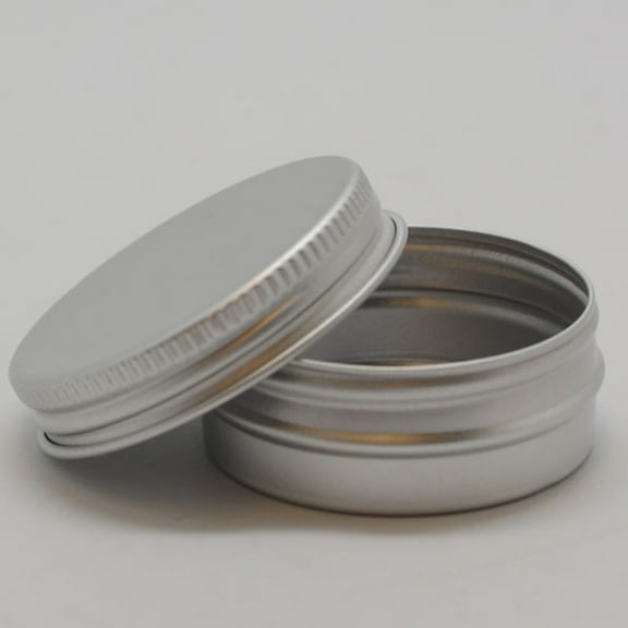 TEHAUX  50 ML Screw Cap Aluminum Box Tin Jar Jars with Pot Travel Silver