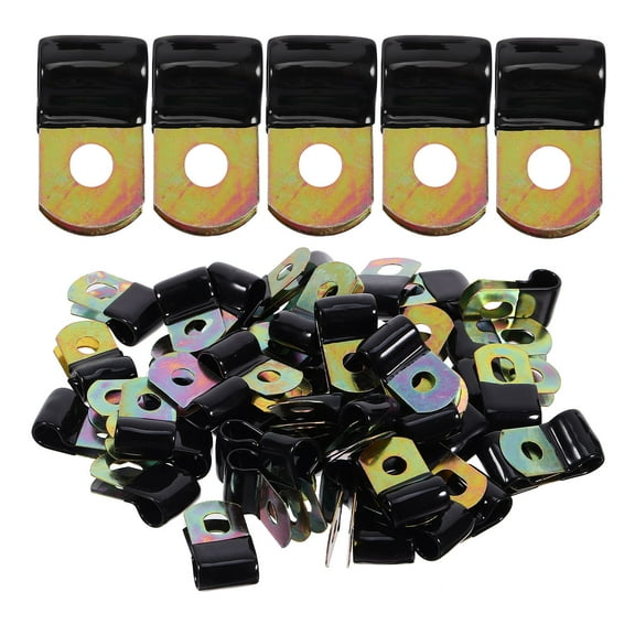 TEHAUX 50 Pcs Stainless Steel Cable Clamp Tidy Organizer Wire Cord Clips