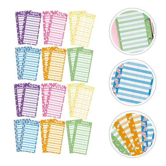 TEHAUX 50 Sheets Portable Budget Sheets Cash Binder Refills Daily Expense Record Cards Expense Tracker