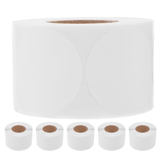 TEHAUX 500Pcs White Adhesive Paper Labels Round Seal Stickers for Bakery Bags and Mail