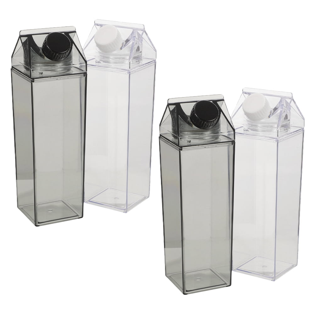 TEHAUX 500ml Plastic Carton Water Bottles, 4pcs Leakproof Juice and ...